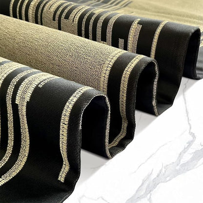 Luxury Black and Gold Table Runner 98 Inches Long, Modern Geometry Striped | - Image 3