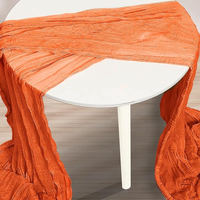 6 Pack Orange Cheesecloth Table Runner 35x120 Inch 10Ft Rustic Gauze Cheese - Image 2