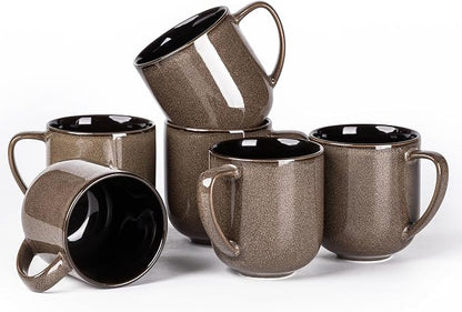 LERATIO Ceramic Coffee Mugs Set of 6, 12oz Handmade Coffee Mugs Set | Large by LeRatio