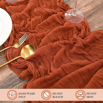 15 Pack Terracotta Fall Table Runner 17 x 108inch Cheesecloth Table Runner Boho - Image 3