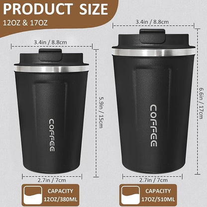 4 Pack Travel Coffee Mug 17oz Insulated Coffee Cup - Image 2
