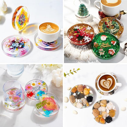 HeyClear Silicone Molds for Resin Coasters 6-Cavity Round Epoxy Resin Molds | - Image 2