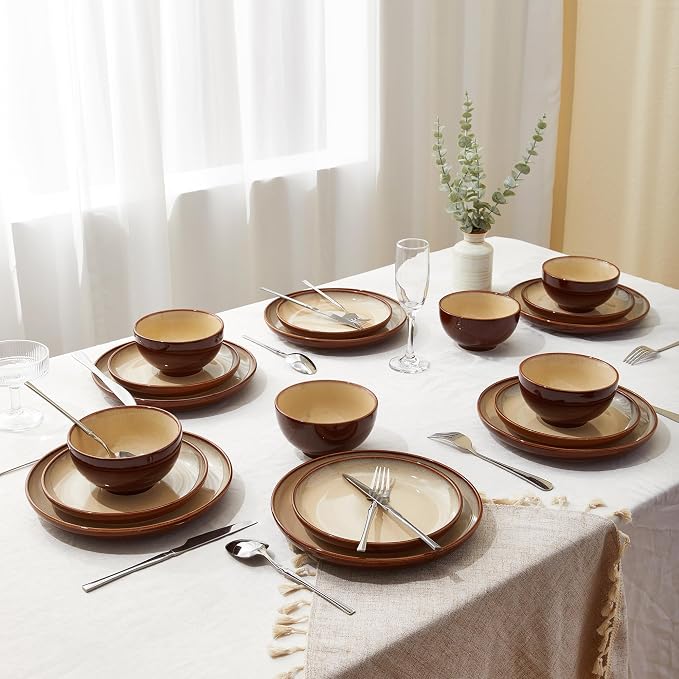 32 Piece Double Bowl Dinnerware Sets - Image 6