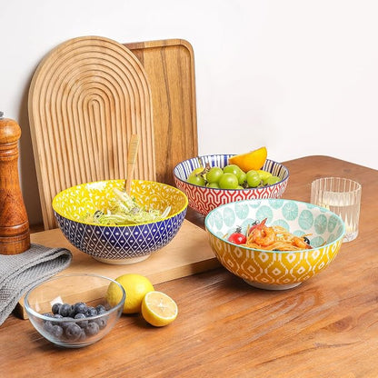 Selamica Ceramic Large Salad Bowls Set, 53 OZ Pho Bowls 8 Inch Soup Bowls - Image 7
