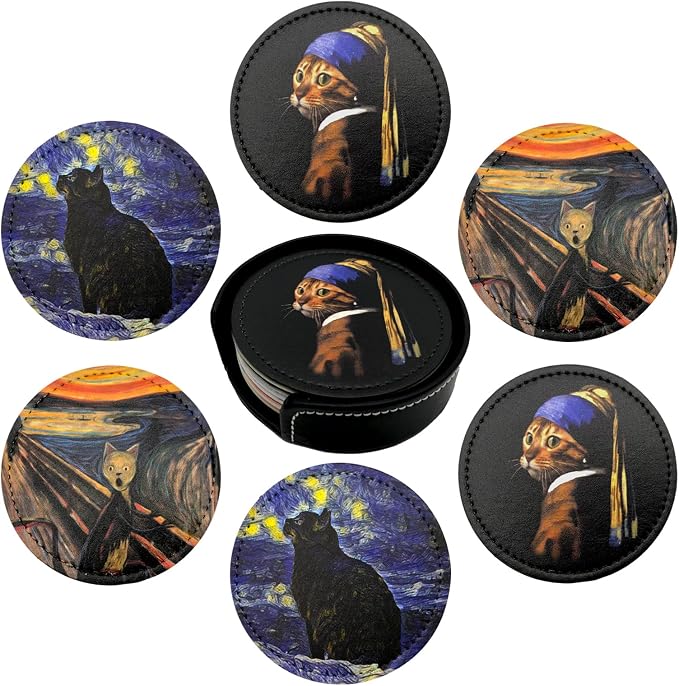 Cat Art Coasters for Drinks - Image 2