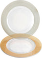 PARTY BARGAINS 13-Inch Charger Plates - 4 Pack, Clear Gold Rope Textured Rim, Heavy-Duty Disposable Chargers for Elegant Dining - Ideal for Weddings and Formal Events