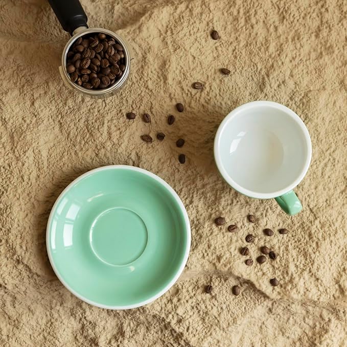 Loveramics Cappuccino Cup with Saucer, 8 oz Ceramic Coffee cup with Round Bottom - Image 6
