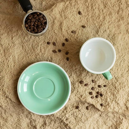 Loveramics Cappuccino Cup with Saucer, 8 oz Ceramic Coffee cup with Round Bottom - Image 6