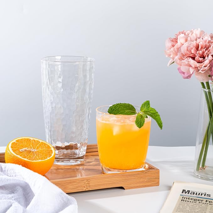 KOXIN-KARLU Hammered 15-ounce and 26-ounce Plastic Tumbler Acrylic Glasses - Image 6