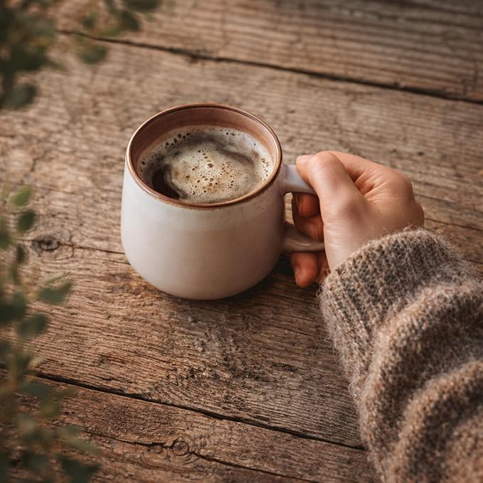 Ava Nord Stoneware Ceramic Coffee Mugs Set of 4 | 12 oz | Rose Sand | Lead-Free - Image 9