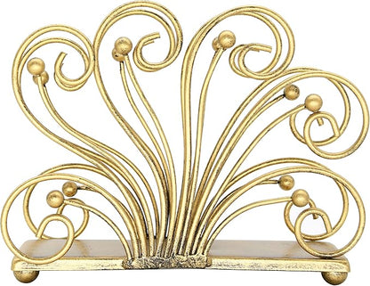 OwlGift Modern Flaunting Peacock Tail Napkin Holder, Antique Design Metal Napkin Holder Upright Decorative Napkins Holder for Home Kitchen Table, Bronze