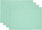 Solino Home Linen Cloth Placemats Set of 4-100% Pure Linen Chambray Aqua Placemats 14 x 19 Inch for Winter, Spring, Easter - Athena