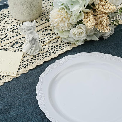 100 Pcs White Dessert Plastic Plates - Image 3