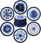 Indigo Floral Non-Slip Silicone Coasters, 4-Pack Double-Sided Absorbent Cup Mats for Hot & Cold Drinks, Scratch & Water Ring Protection for Wood Tables, Home Office Bar Use (6PC)
