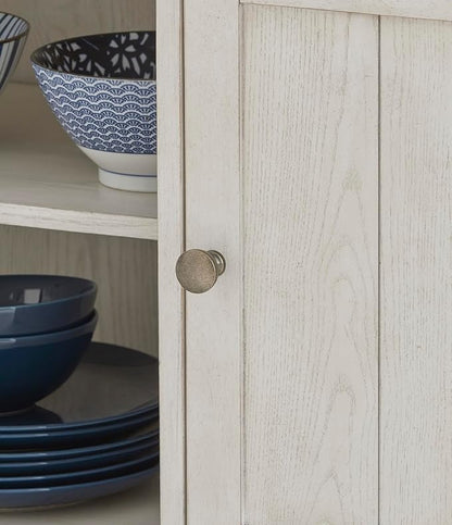 Signature Design by Ashley Robbinsdale Casual 4-Door Dining Server with Adjustable Shelves and Felt-Lined Drawers, White