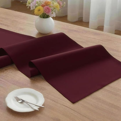 MEANMOY Burgundy Table Runner 48 Inches Long Waterproof Table Runners | - Image 3