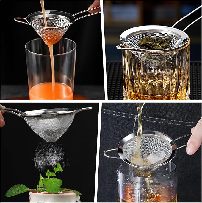 2 Pack Fine Mesh Strainer, Small Stainless Steel Sieves - Image 5