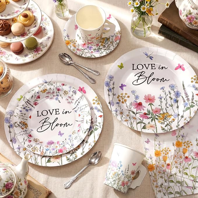 Pickmesh 252 Pcs Love in Bloom Tea Party Supplies - Image 2
