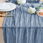 Cheesecloth Table Runner Dusty Blue 10FT Boho Gauze Table Runners | 120 Inch by Wokceer