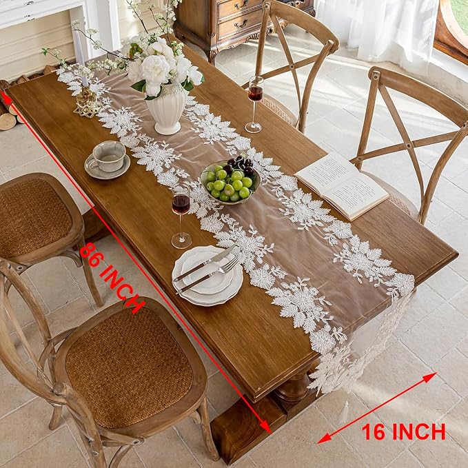 Embroidered Lace Table Runner - Image 8