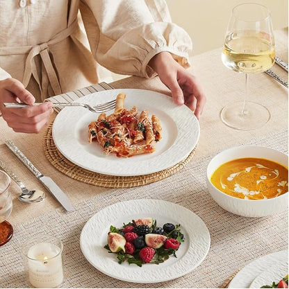 Dinnerware Sets for 4, 12-Piece plates and bowls sets, Matte Marble | Premium - Image 9