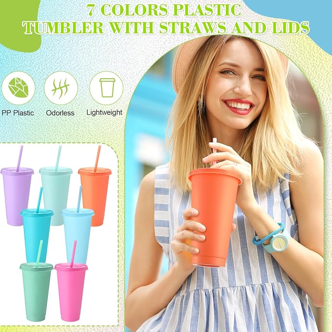 Honeydak 60 Pack Tumbler with Straw and Lid Bulk Cups - Image 3