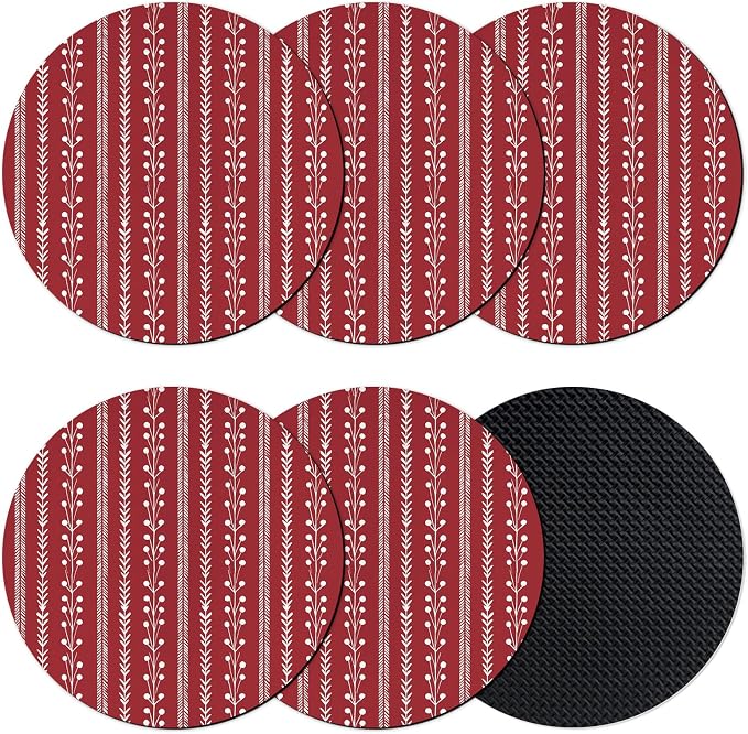 Traditional Minimalist Coasters Set of 6, Absorbent Coasters by Unknown