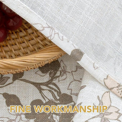 H.VERSAILTEX Linen Table Cloths Floral Printed Tablecloth Spill-Proof Waterproof Table Cover for Dining Buffet Feature Soft and Thick Fabric Wrinkle Free, 60 x 104 Inch, Retro Floral - Brown