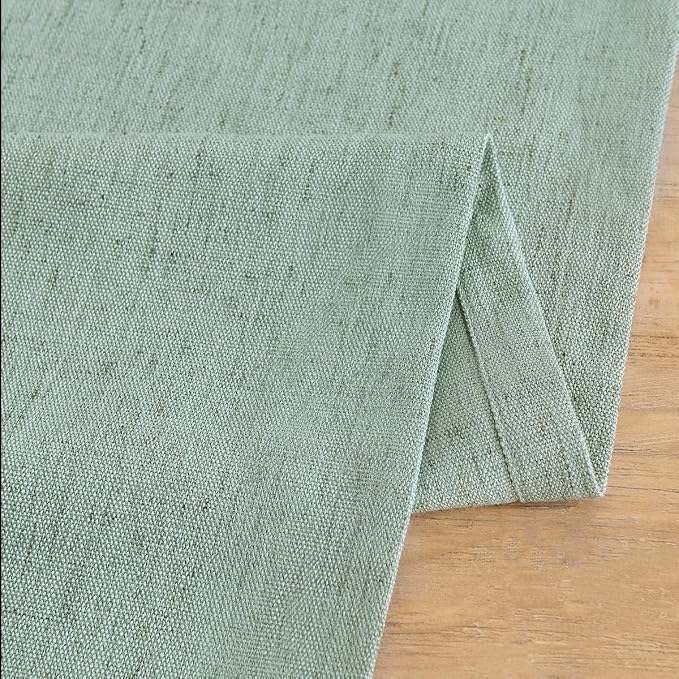 Wracra Linen Table Runner, Light Green Table Runners 48 Inches Long | Rich - Image 5