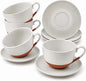 12 Oz Cappuccino Cups with Saucers, Coffee Cups Set of 4, Ceramic Tea Cup and by FEENMAICeramicHome