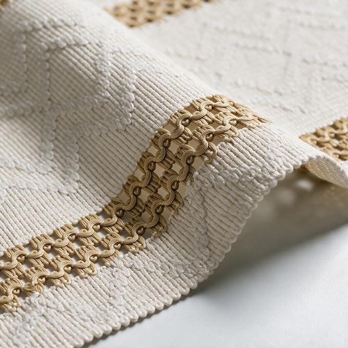 Artoid Mode Burlap Brown Stripe Woven Rustic Table Runner 12x60 Inch | Holiday - Image 6