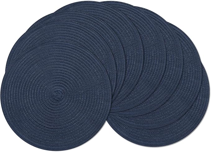 SHACOS Round Placemats Set of 8 Washable 15 inch Round Table Mats Cotton by SHACOS