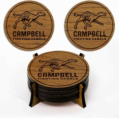 LazerEdge Campbell Camels Wooden Coaster Set - Cherry Wood - Officially Licensed Product - 4-Pack