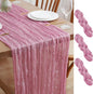 Asee'm 3pcs Pink Cheesecloth Table Runner Summer 10FT Gauze Sheer Rustic | Boho by Aseem