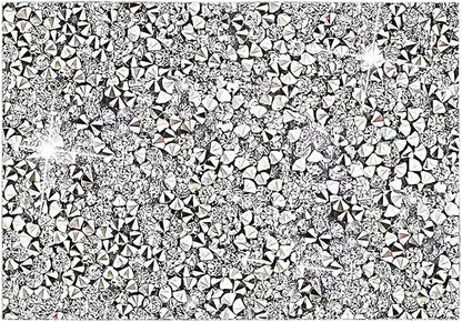 Silver Diamond Rhinestone Encrusted Square Placemats - Set of 2