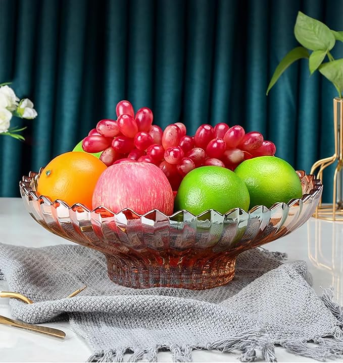 Extra Large Glass Fruit Bowl or Decorative Bowl, Center Bowl，Used - Image 4