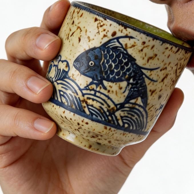 6 Pcs Japanese Tea Cups, 1 Large and 5 Small Ceramic Coffee Cups - Image 7