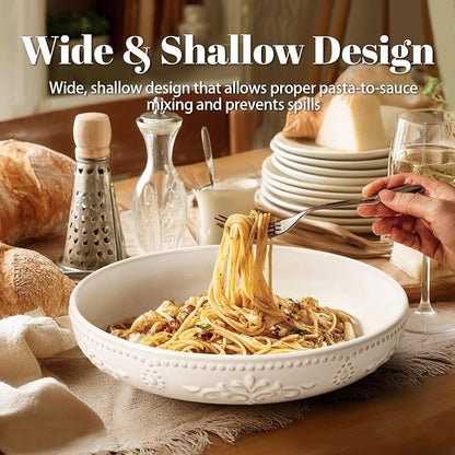 Pasta Bowls, 50oz Large Salad Serving Bowls, 9.75'' Plates Bowl Set of 4 - Image 4