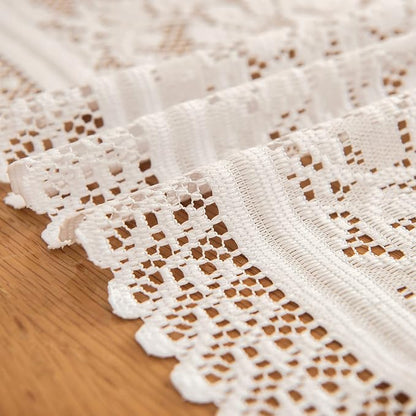 Tinsow 2 Pack Cotton Crochet Lace Rectangular Table Runner Dresser Scarf Doilies - Image 3