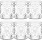 Qinyoung 6 Plastic Vintage Drinking Glasses 8.5oz Stemless Retro Embossed Wine by Qinyoung