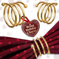Gold Napkin Rings Set of 8 - Valentine Napkin Rings with Elegant Spiral Design | Durable Metal & Shiny Gold Finish | Great for Weddings, Holidays & Everyday Use | Romantic Valentine Table Decoration