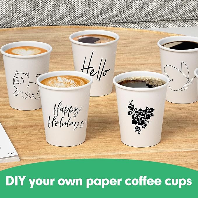 RAZCC 8 oz Paper Cups, 300 Pack 8oz Disposable Paper Coffee Cups, Coffee Cups 8 - Image 5