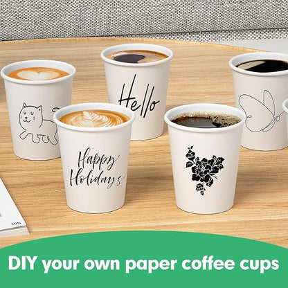 RAZCC 8 oz Paper Cups, 300 Pack 8oz Disposable Paper Coffee Cups, Coffee Cups 8 - Image 5