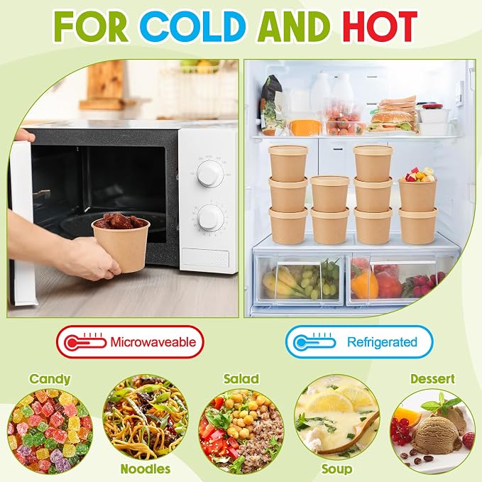 Fulmoon 100 Pack Paper Soup Containers - Image 5