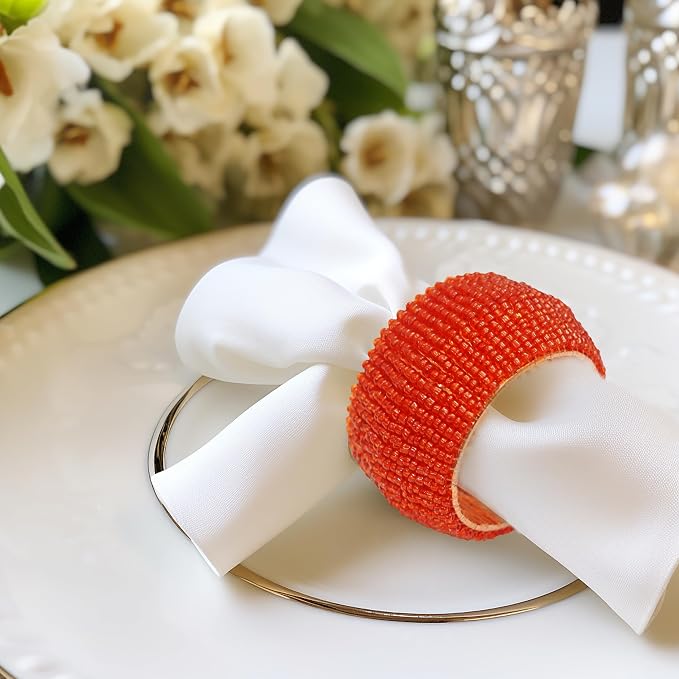 COTTON CRAFT Glitz Handmade Beaded Napkin Rings - Image 5