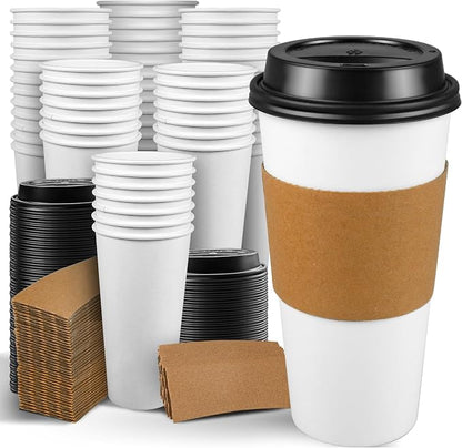 Ginkgo 100 Pack 20 oz Disposable Coffee Cups by HOME