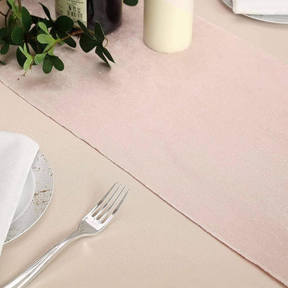10 pcs 12x108-Inch Blush Premium Velvet Table Runners - Image 4