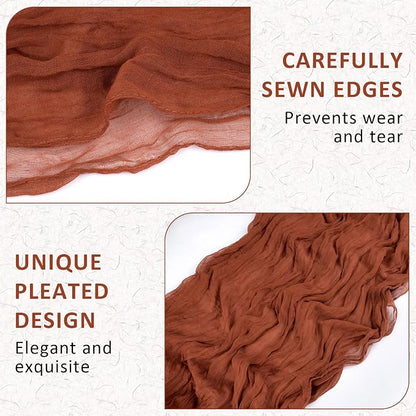 Cheesecloth Table Runner, 120 Inch 10 FT, Terracotta | 1 Pack, 35x120 Inches - Image 6