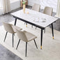 Extendable Dining Table Set for 4, 55'' to 78.8'' Rectangular Thickened Sintered Stone Kitchen Table with 4 Upholstered Chairs, Modern Space Saving 5-Piece Dinner Table Set