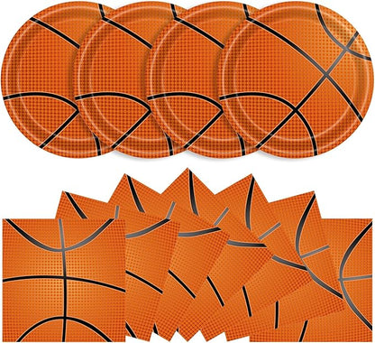 40 Pcs Basketball Plates and Napkins Party Tableware Set, Serves 20 | by KFJBPB